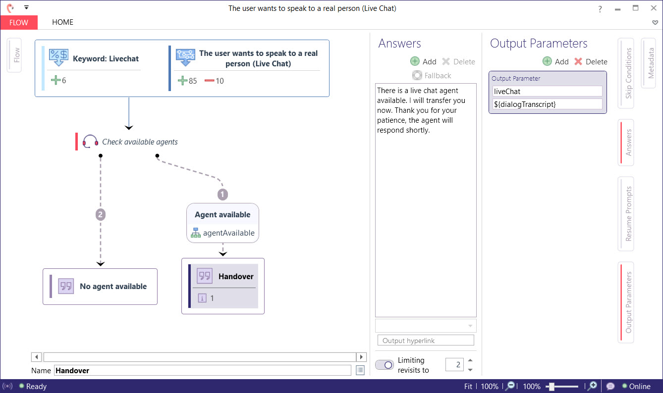 Live Chat Handover in Studio